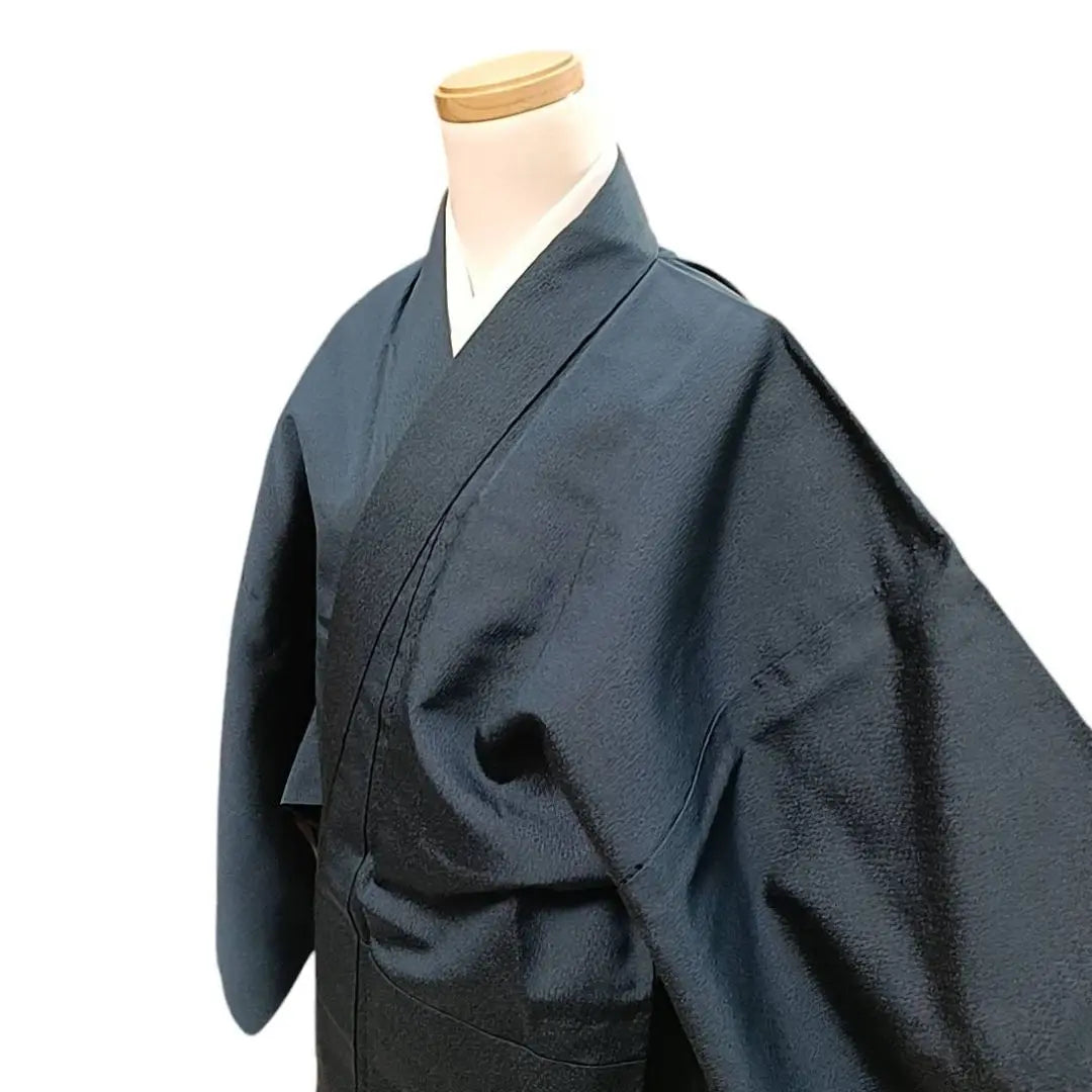 Flower men's kimono kimono blue wool