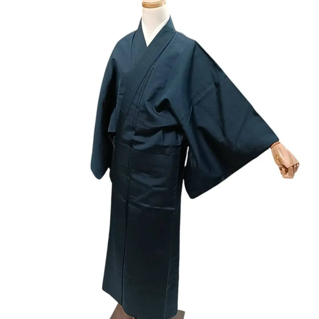 Flower men's kimono kimono blue wool