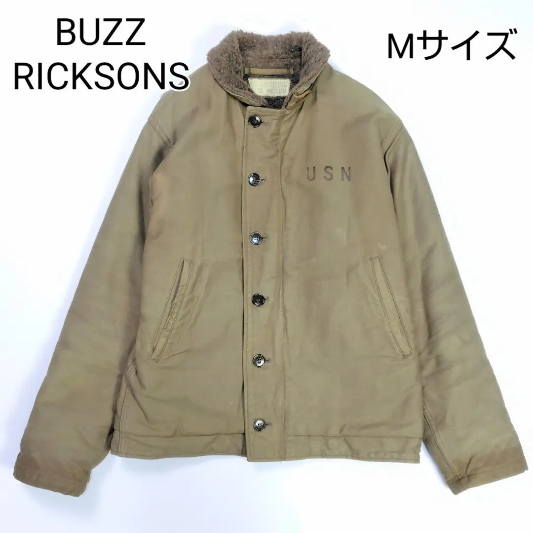 Buzz Rickson's Deck Jacket M Olive Boa Lining Flight Jacket