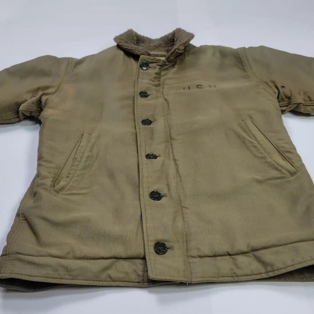 Buzz Rickson's Deck Jacket M Olive Boa Lining Flight Jacket