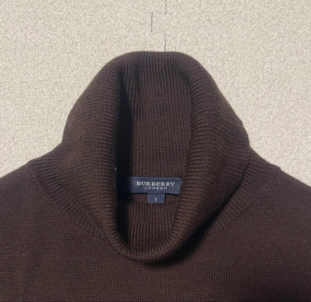 [Extremely beautiful] Burberry London Brown/Dark Brown Turtleneck Knit Size 1