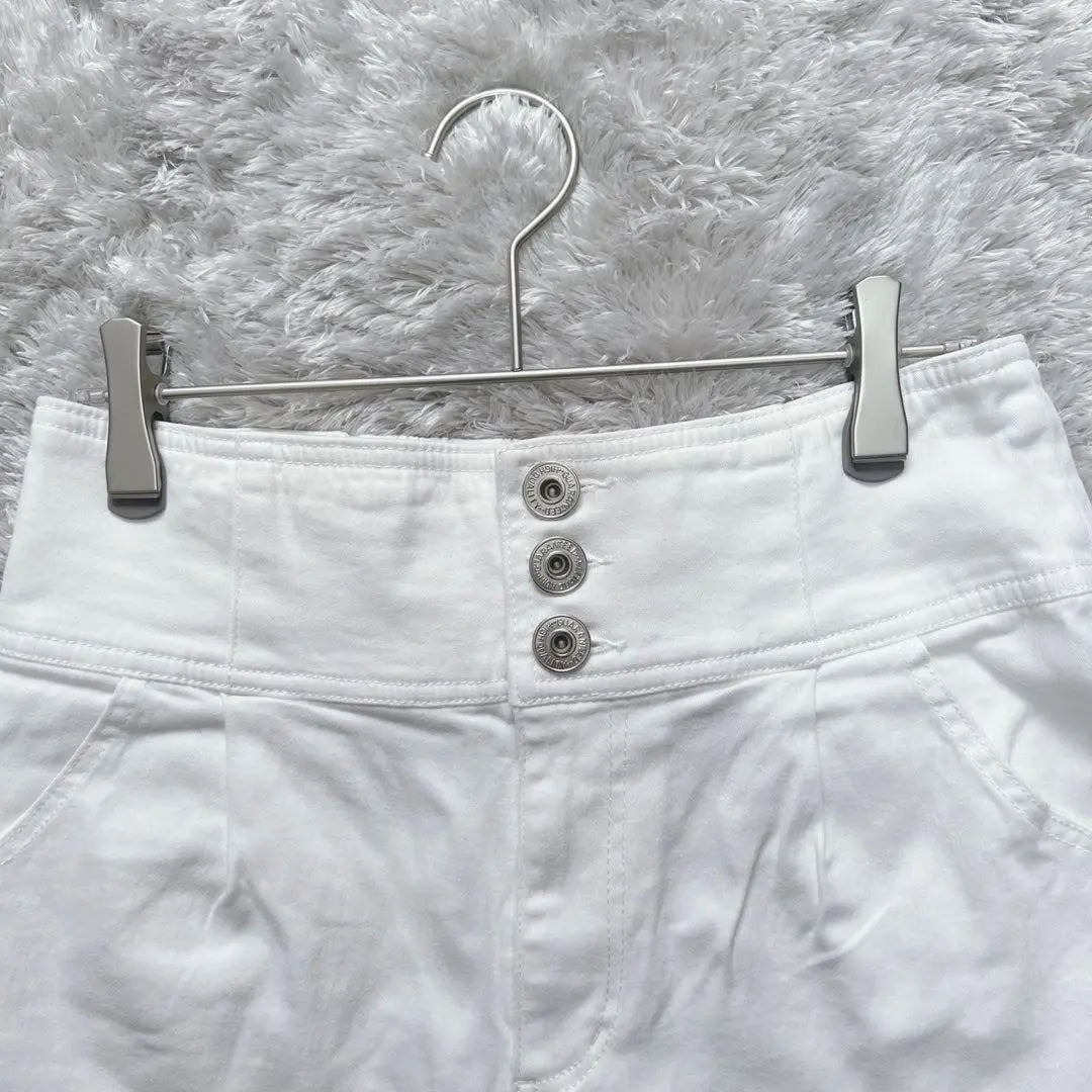 sorridere shorts high waist (L) white elastic cotton