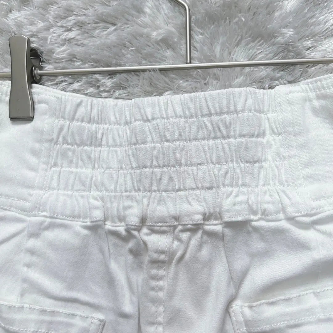 sorridere shorts high waist (L) white elastic cotton