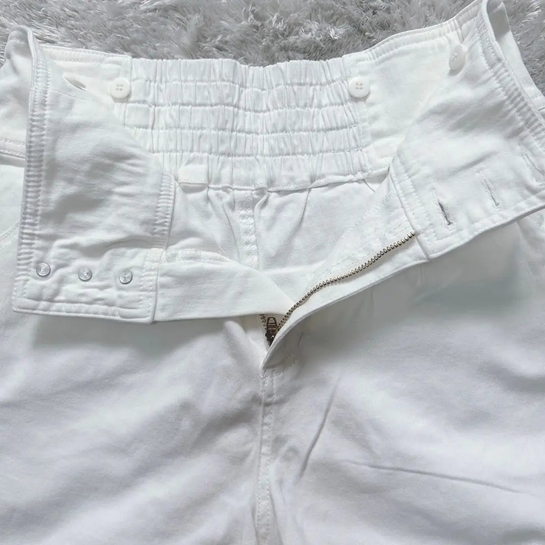 sorridere shorts high waist (L) white elastic cotton