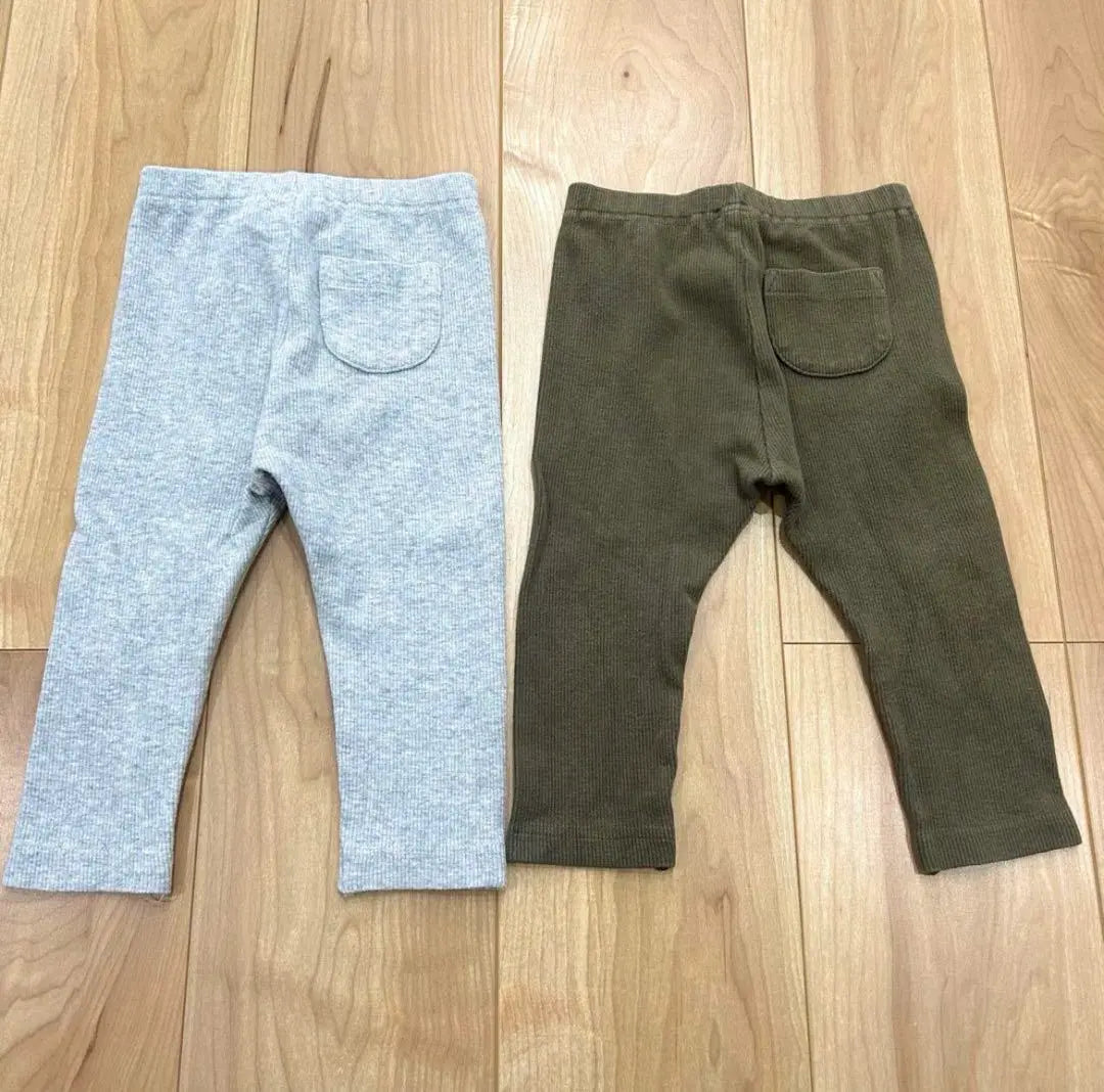 UNIQLO Leggings Pants Rib Set 80cm Set Gray | UNIQLO ユニクロ レギンスパンツ リブ まとめ 80cm セット グレー