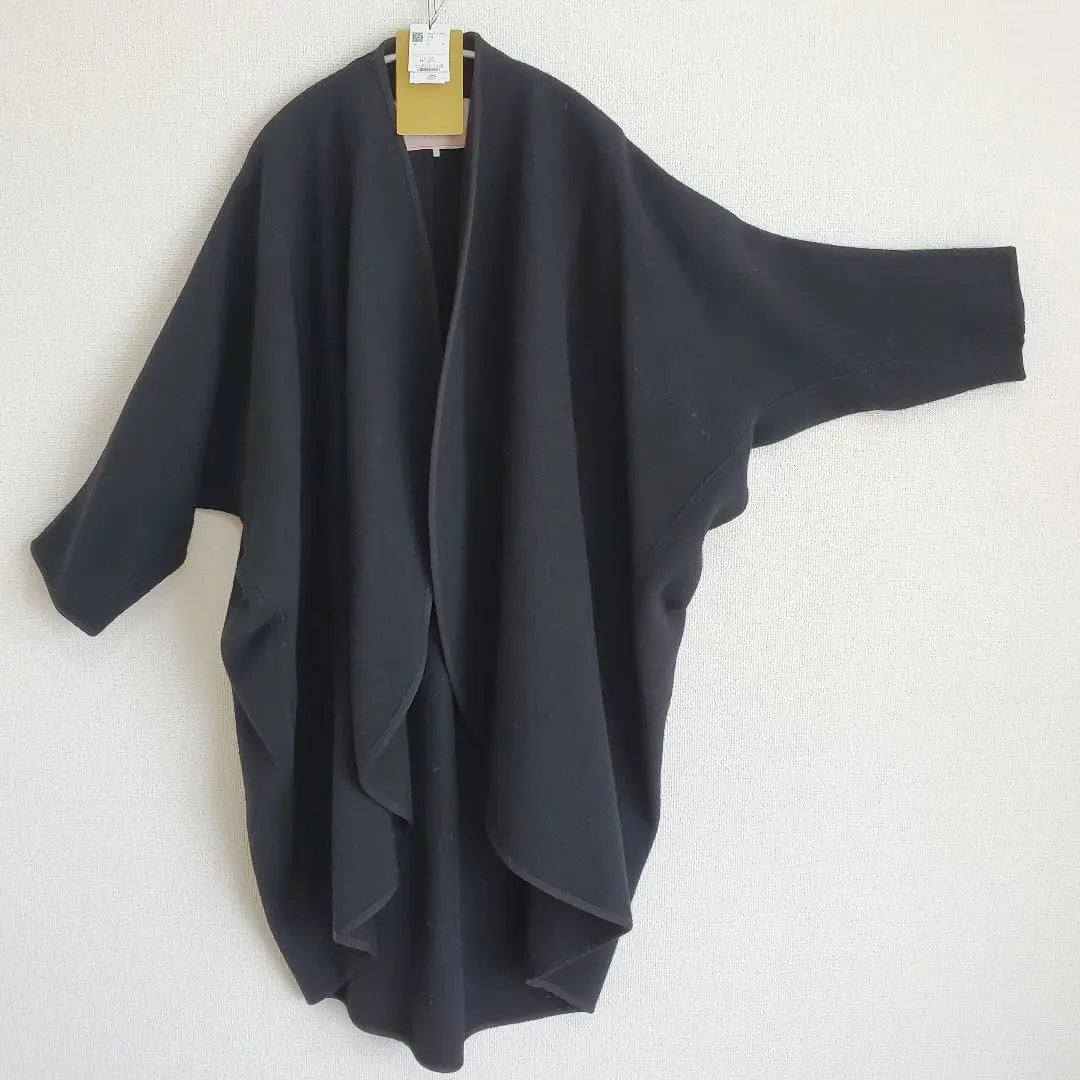 Shibira Tag Drape Coat Black