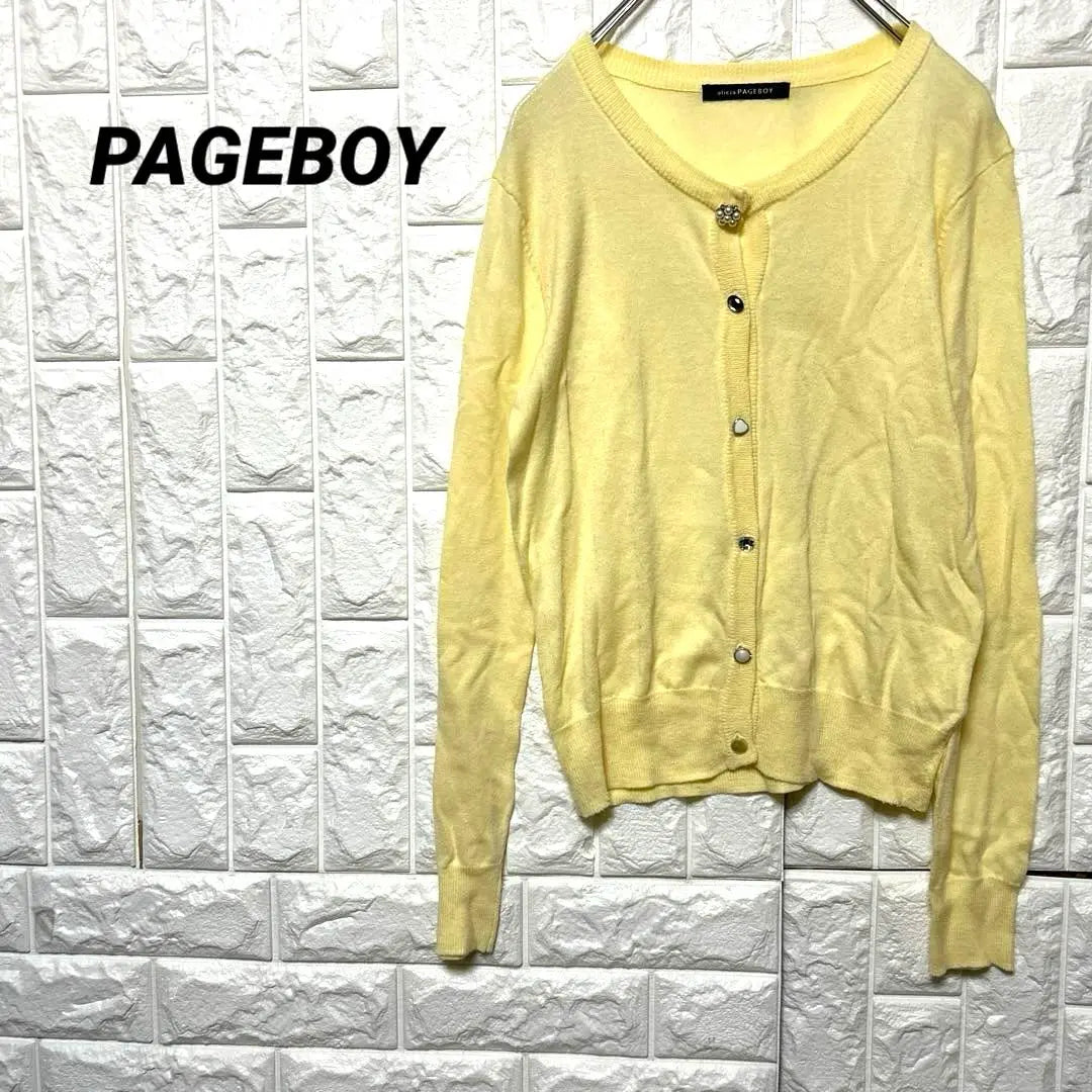 PAGEBOY Page Boy Thin Knit Cardigan Light Yellow Size F