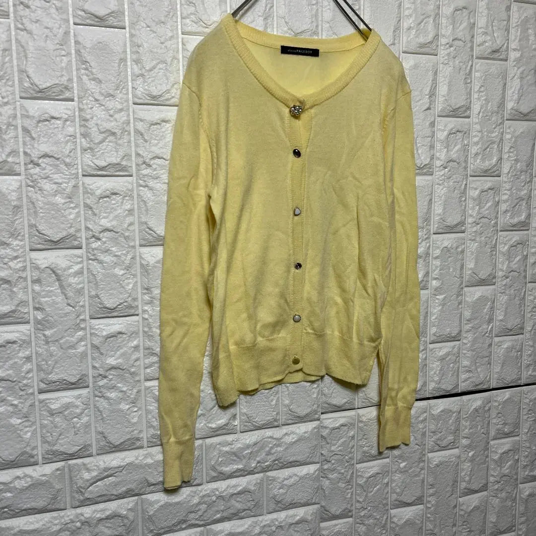 PAGEBOY Page Boy Thin Knit Cardigan Light Yellow Size F