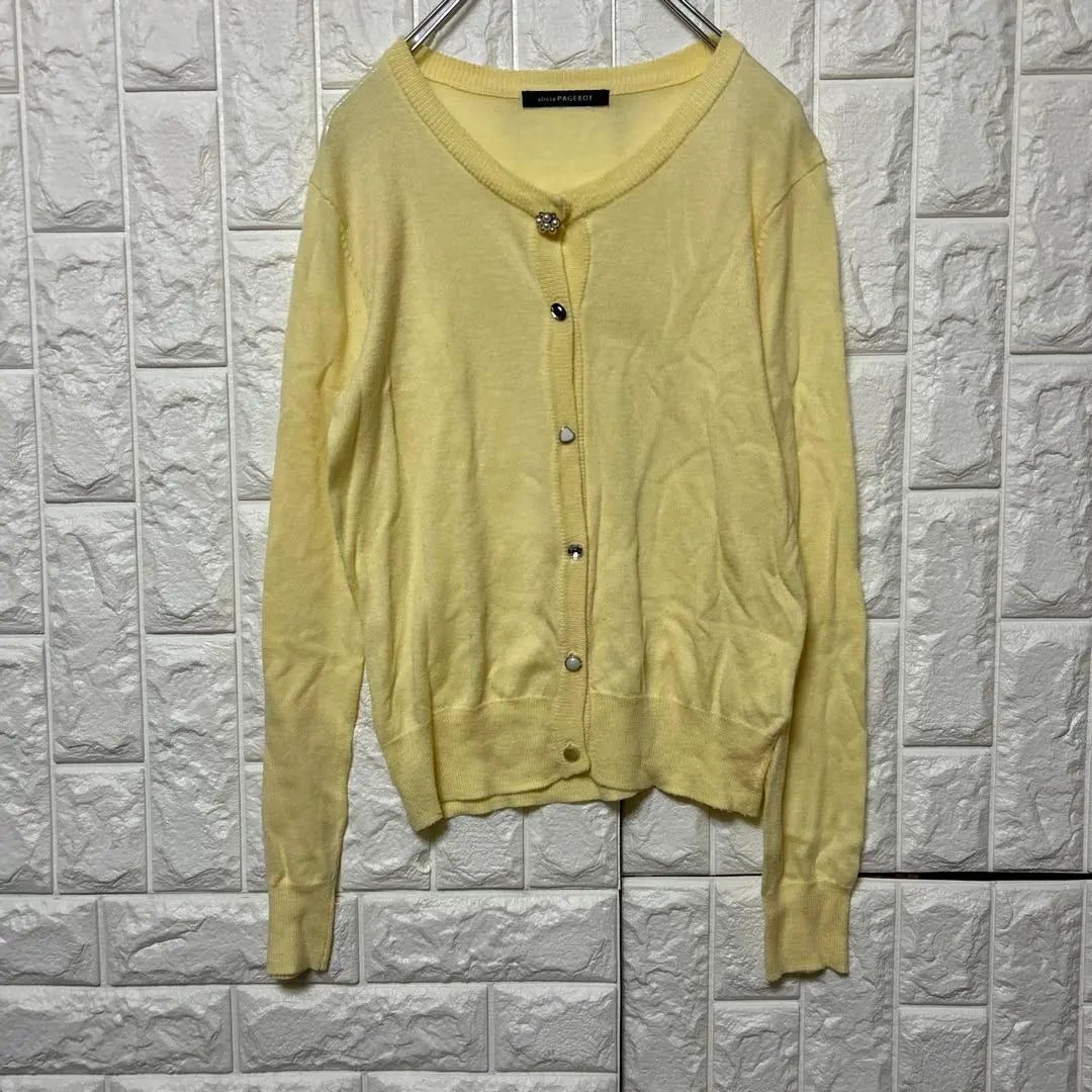 PAGEBOY Page Boy Thin Knit Cardigan Light Yellow Size F