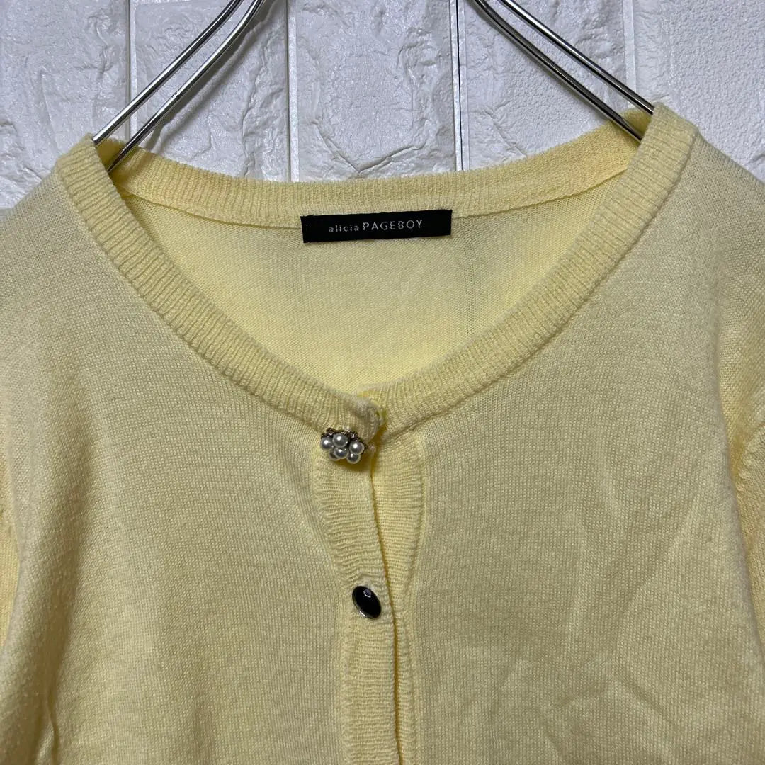 PAGEBOY Page Boy Thin Knit Cardigan Light Yellow Size F