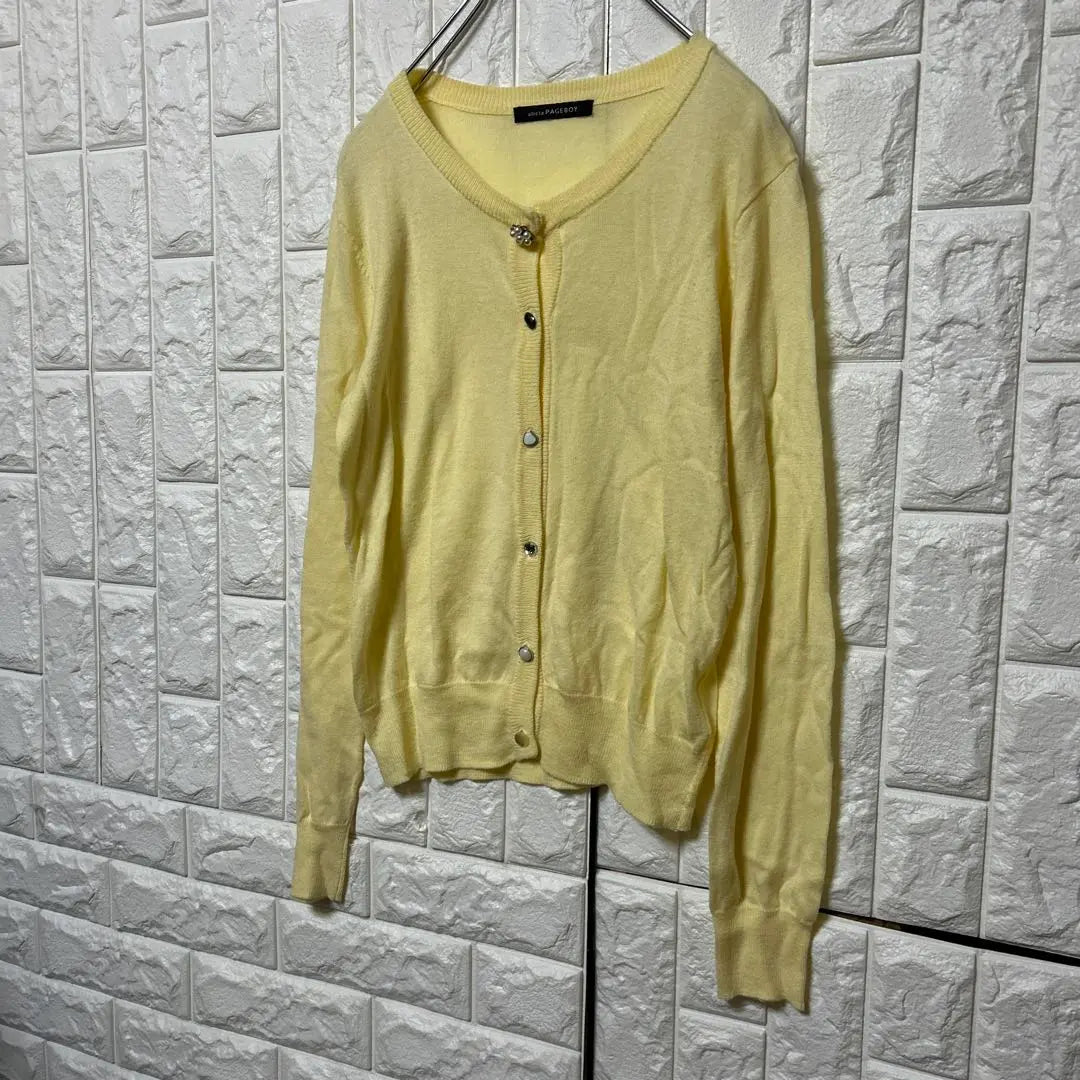 PAGEBOY Page Boy Thin Knit Cardigan Light Yellow Size F