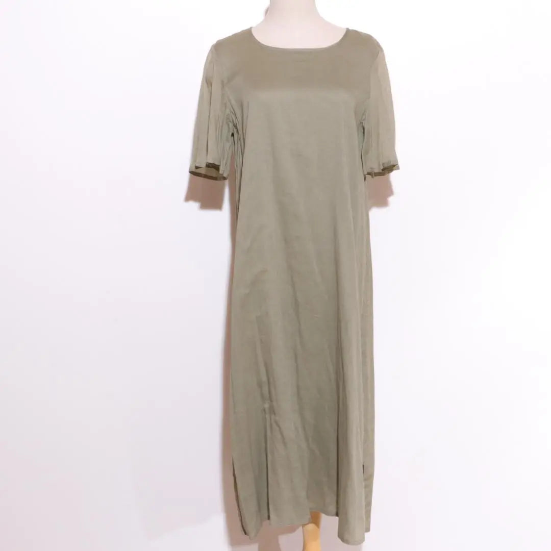 Beautiful Fair Trade FAIR TRADE Dress Knee-length Short Sleeve Plain Khaki F [29]