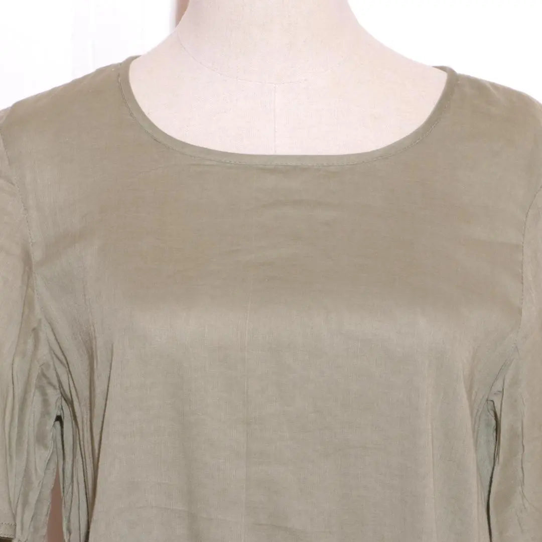 Beautiful Fair Trade FAIR TRADE Dress Knee-length Short Sleeve Plain Khaki F [29]