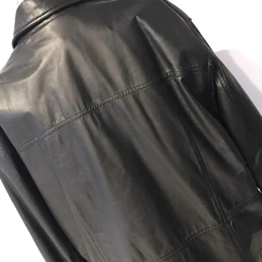 Vintage genuine leather cowhide leather jacket soft vintage black black M luxury