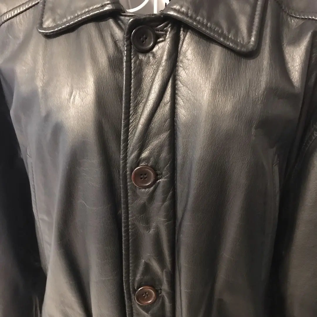 Vintage genuine leather cowhide leather jacket soft vintage black black M luxury