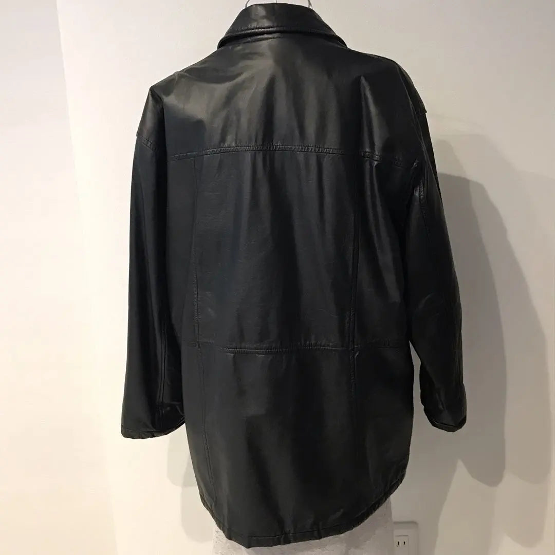 Vintage genuine leather cowhide leather jacket soft vintage black black M luxury