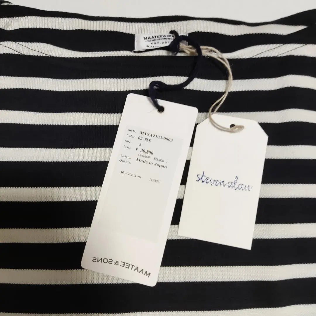 MAATEE&SONS x Steven Alan special order Basque shirt, boat neck, black