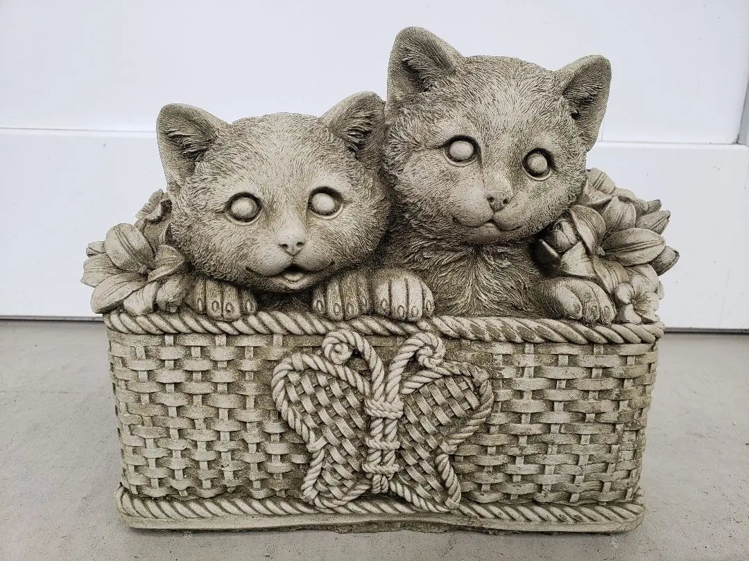 British stone object cat figurine | イギリス　ストーンオブジェ　猫の置物