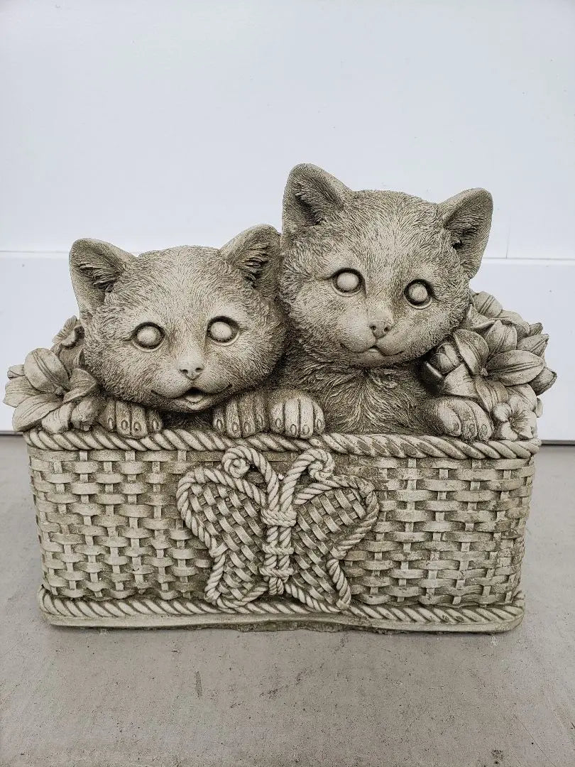 British stone object cat figurine | イギリス　ストーンオブジェ　猫の置物