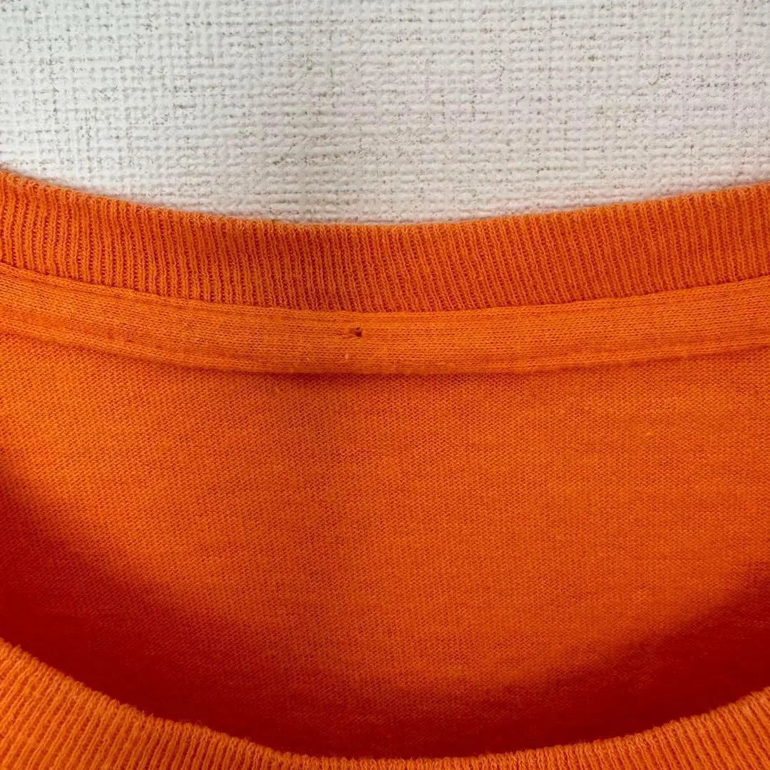 US Old Clothes No Brand T -shirt NAGS HEAD Nagushead Embroidery Orange | US古着 ノーブランド Tシャツ NAGS HEAD ナグスヘッド 刺繍オレンジ