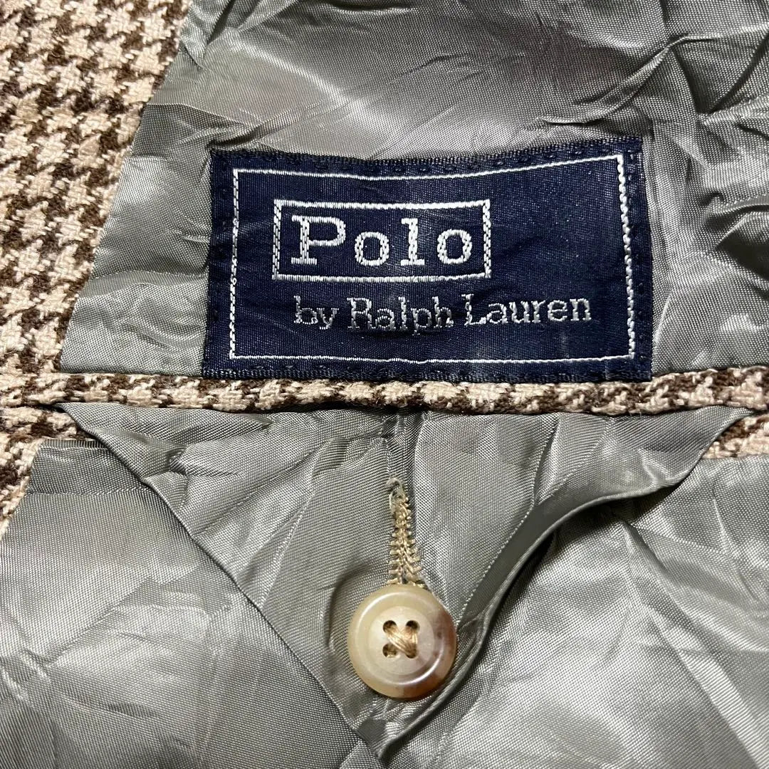 [POLO RALPHLAUREN] 80s USA made tailored JKT houndstooth