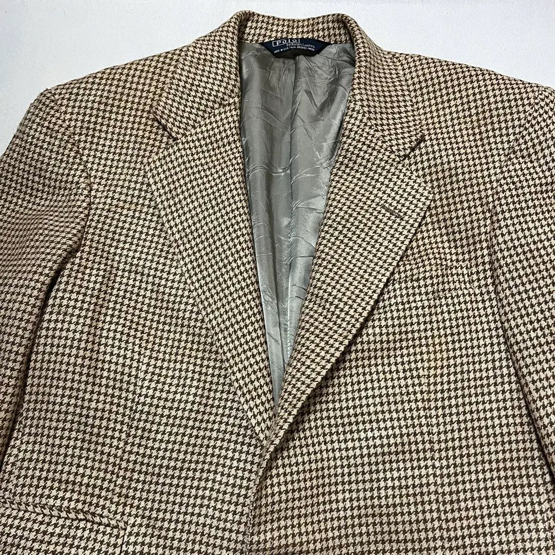 [POLO RALPHLAUREN] 80s USA made tailored JKT houndstooth