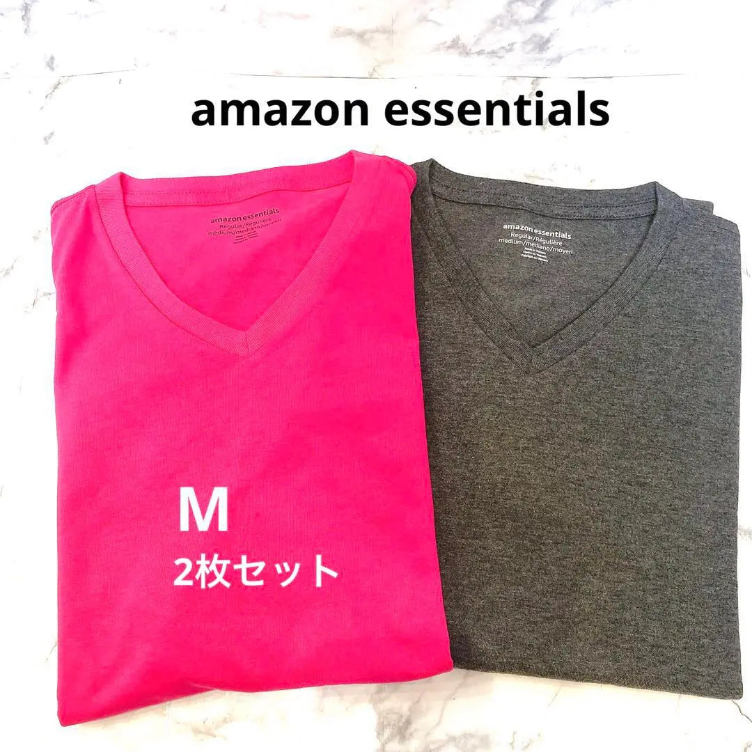 Amazon Essentials Camiseta 2 Paps Cuello En V Regular Fit | Amazon Essentials2 枚組 Tシャツ Ｖネック レギュラーフィット