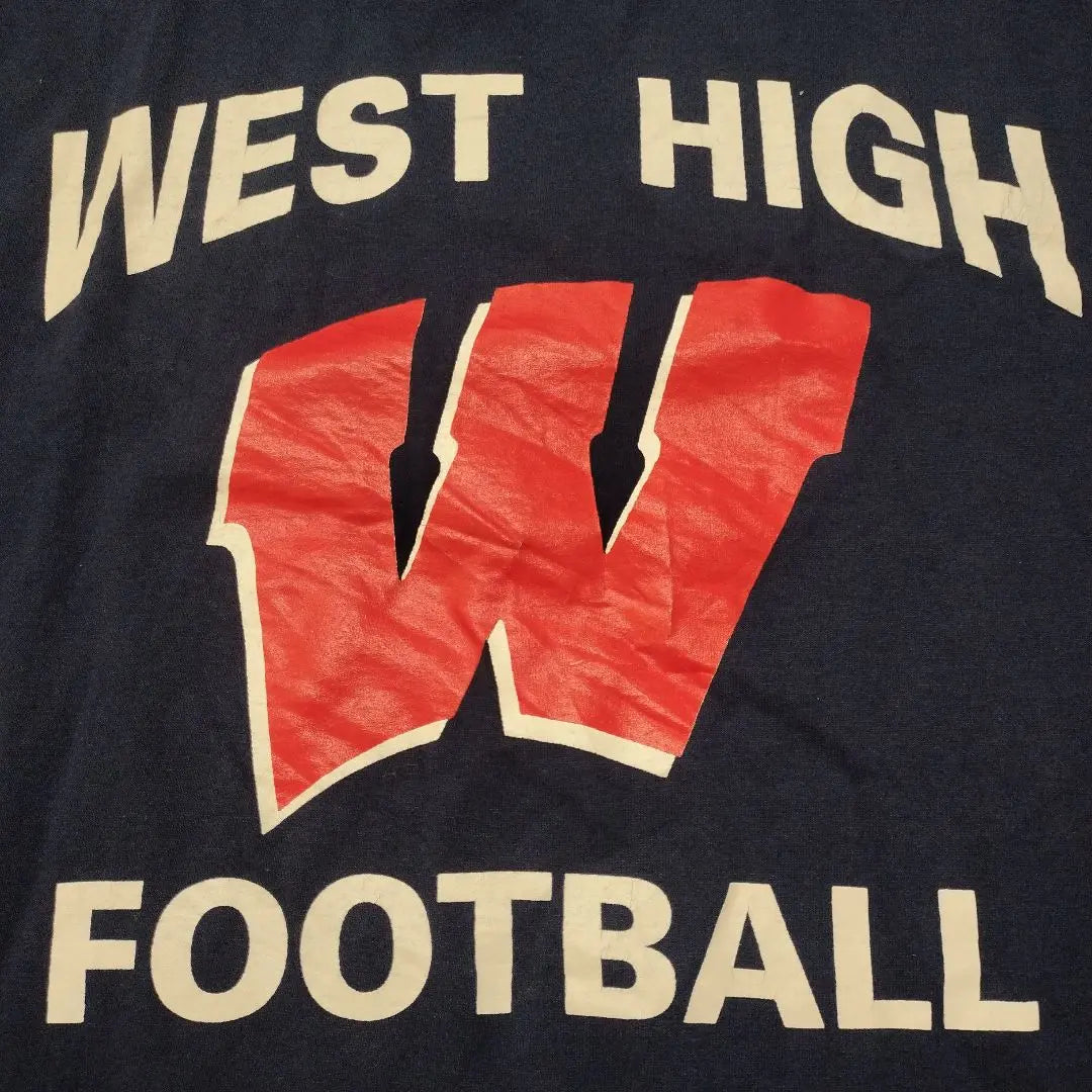 Camiseta vintage WEST HIGH FOTBALL azul marino XXXL