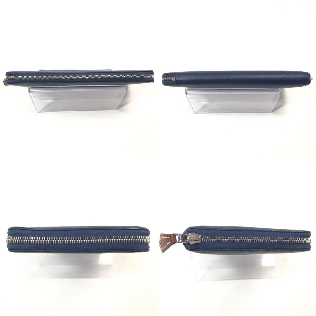 Hermes HERMES Long Wallet Azap Long Silk In Navy Boxed