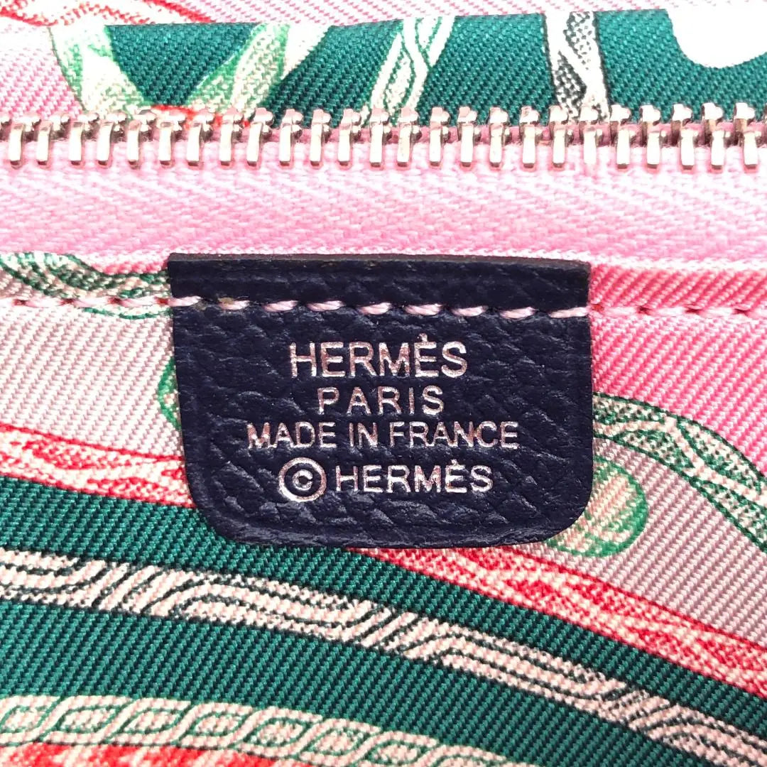 Cartera larga Hermes HERMES Azap Long Silk en caja azul marino