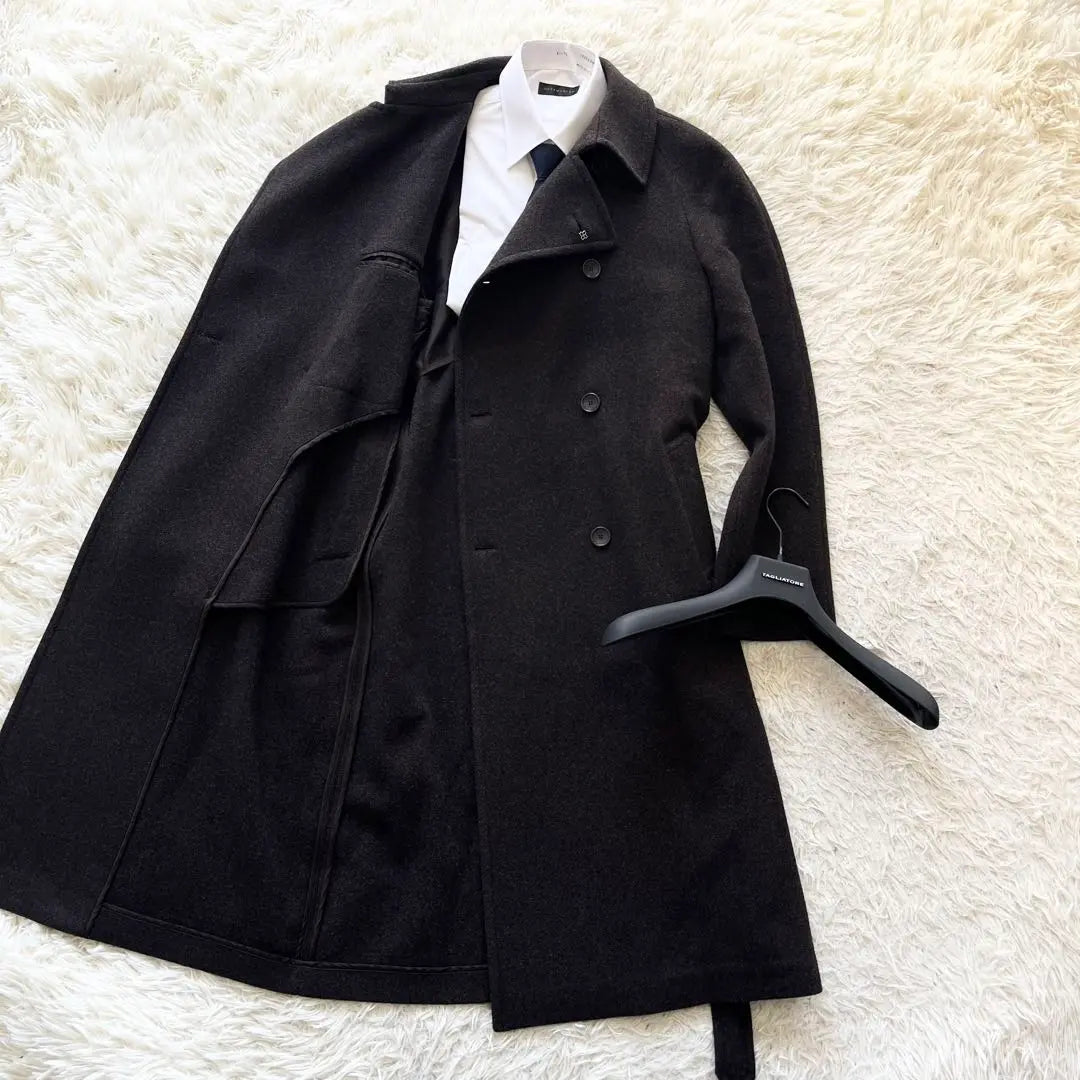 <Good condition>TAGLIATORE × Brilla Wool Double Verdette Coat 46