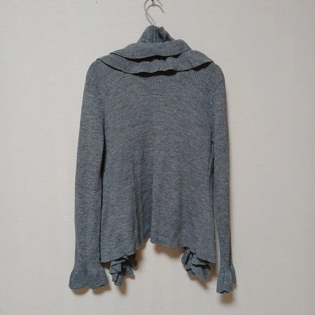 ⑯LICHT TOWN Frilled Cardigan Gray Size M Haori