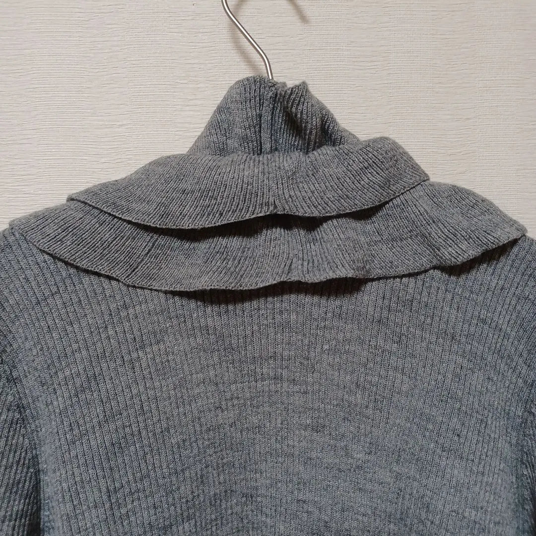 ⑯LICHT TOWN Frilled Cardigan Gray Size M Haori