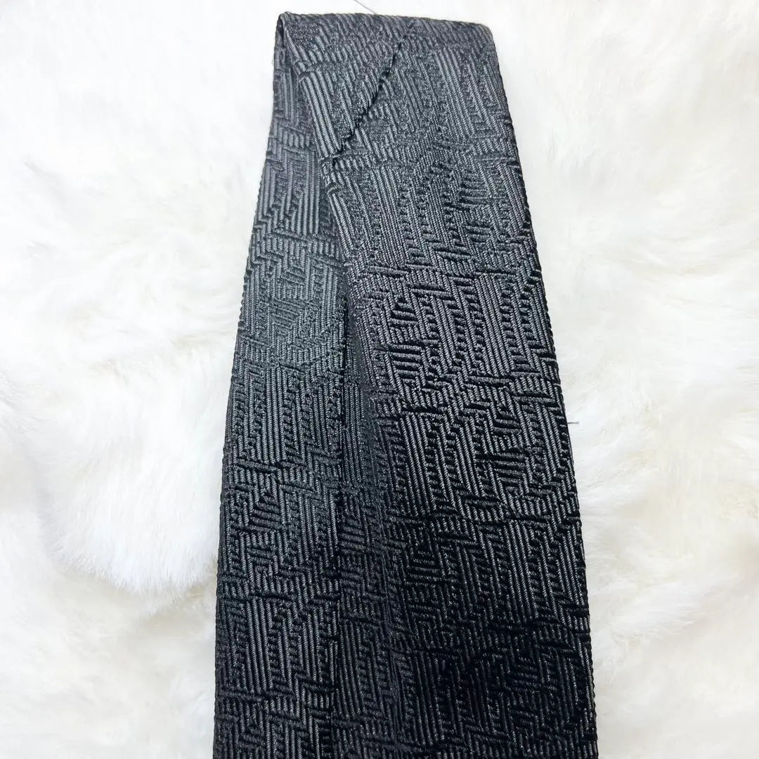 ✨ Casi sin usar ✨ GUCCI Gucci Tie GG patrón entrelazado negro | ✨ほぼ未使用✨GUCCI グッチ ネクタイ GG柄 インターロッキング ブラック