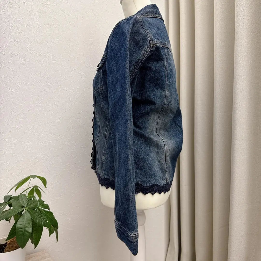 RosaCheri Lace Denim Jacket Washed Vintage Blue