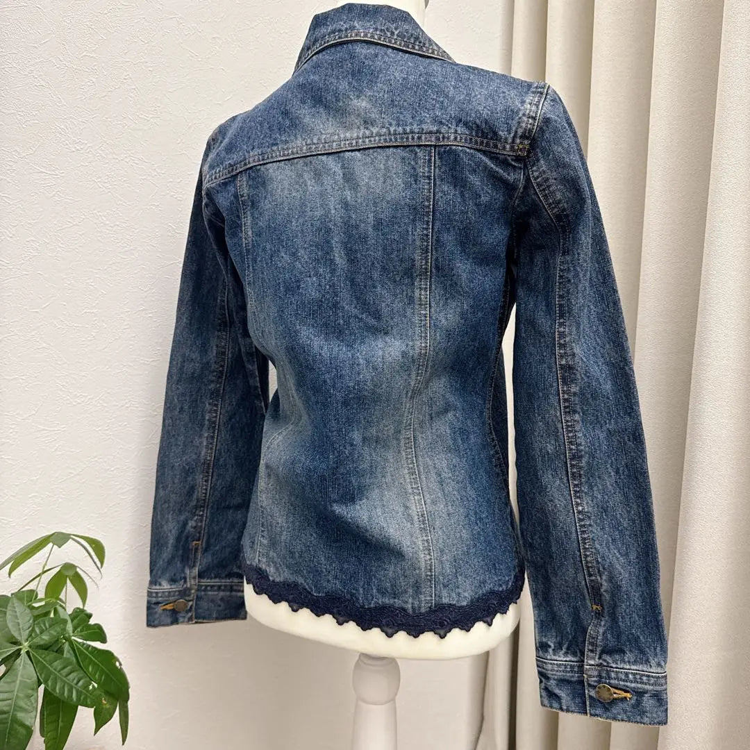 RosaCheri Lace Denim Jacket Washed Vintage Blue