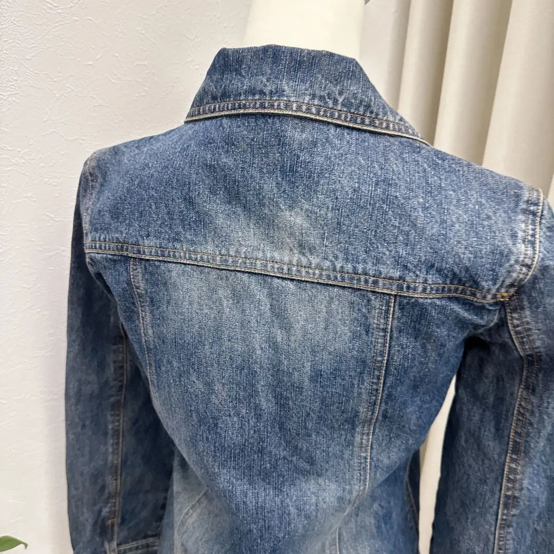 RosaCheri Lace Denim Jacket Washed Vintage Blue