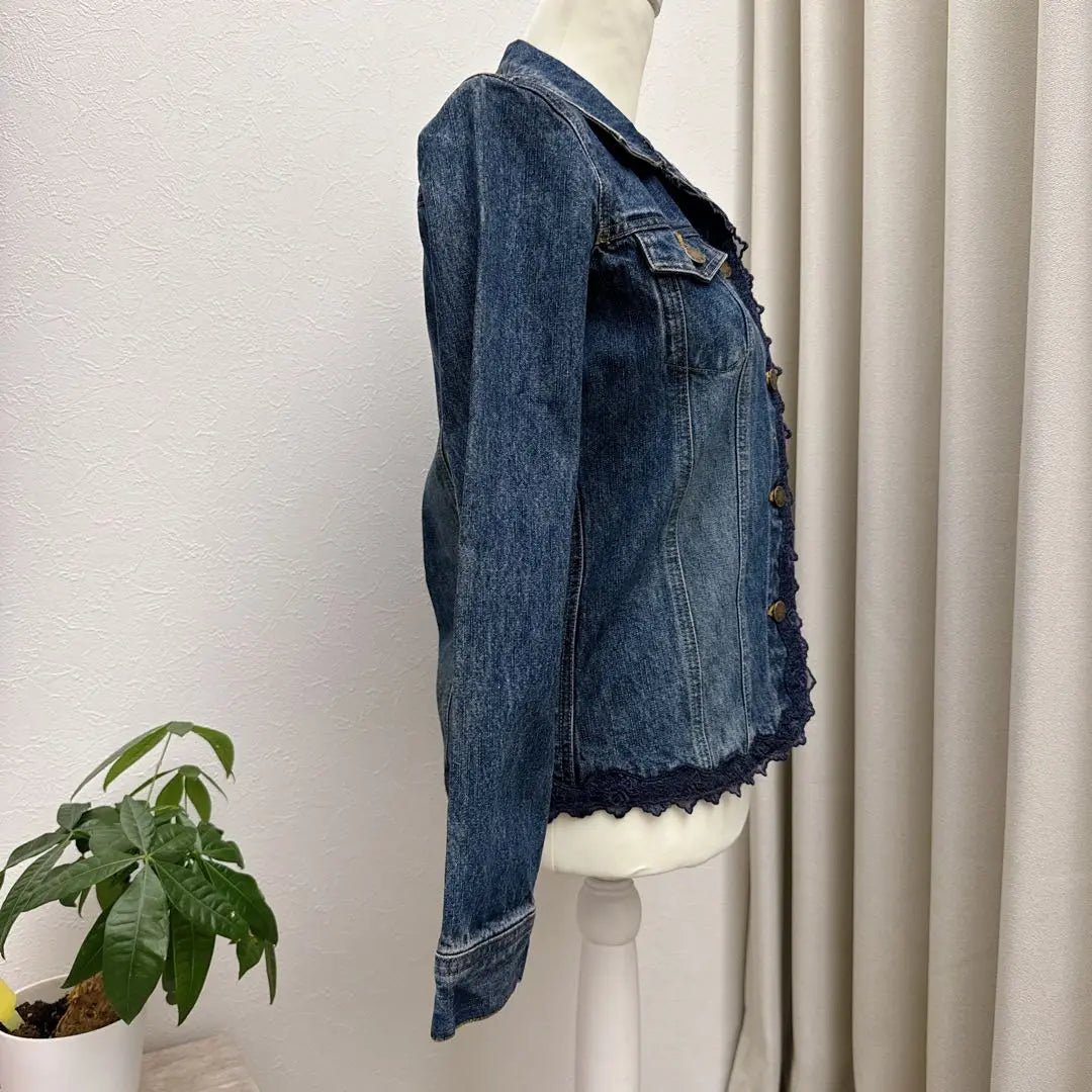 RosaCheri Lace Denim Jacket Washed Vintage Blue