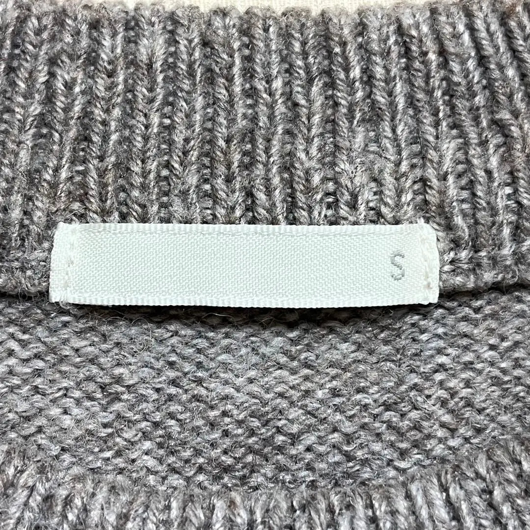 Suéter de punto marrón y gris GU para hombre, talla S