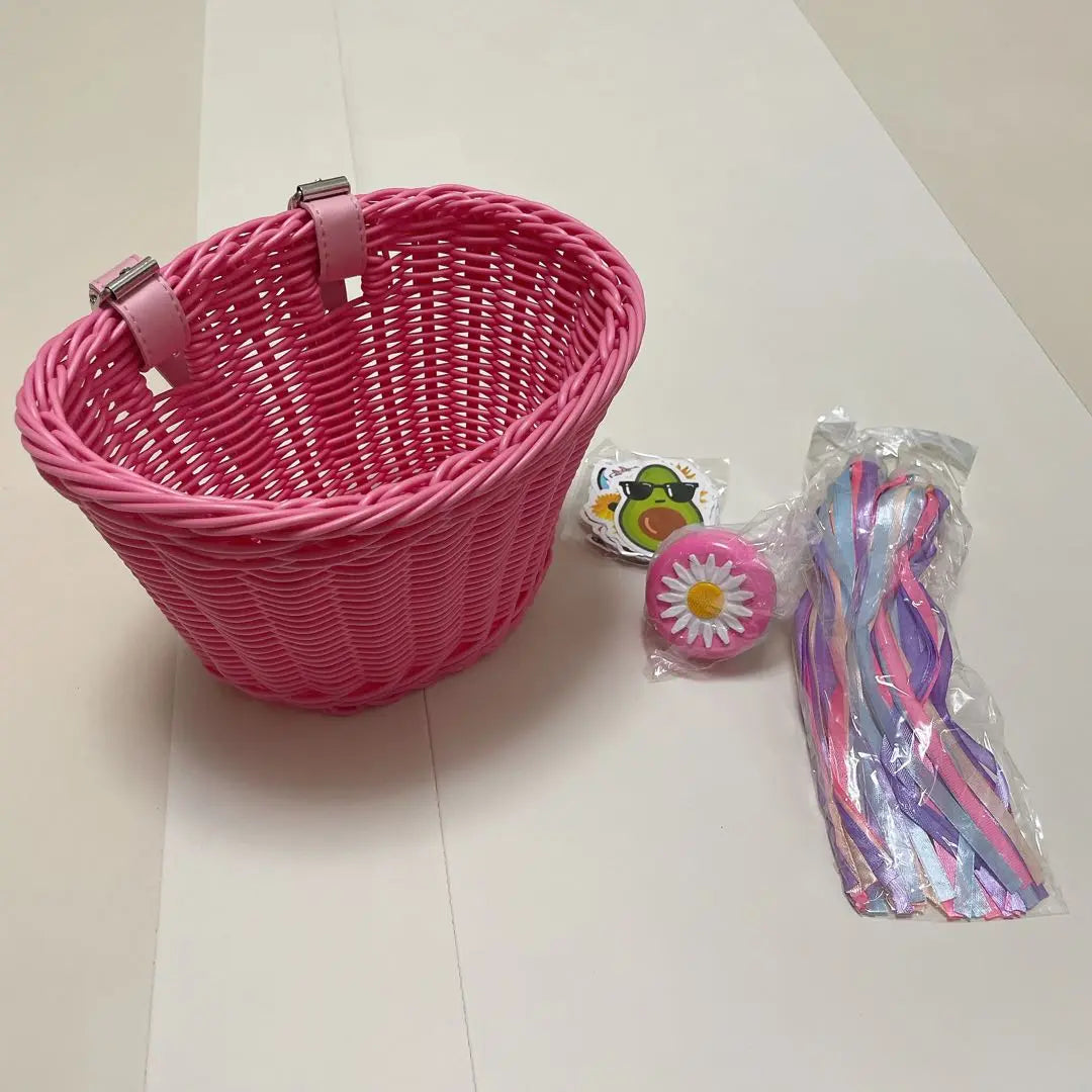 Bike Basket for Kids Waterproof Kids Bicycle Basket Pink | バイクバスケットキッズ用 防水子供用自転車バスケット ピンク