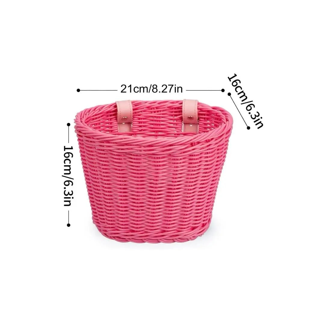 Bike Basket for Kids Waterproof Kids Bicycle Basket Pink | バイクバスケットキッズ用 防水子供用自転車バスケット ピンク