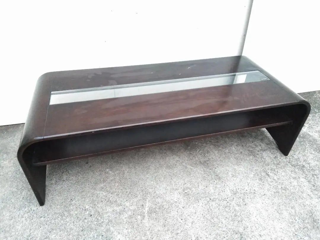 Karimoku Center Table Modern Design Glass Dark Brown ◇