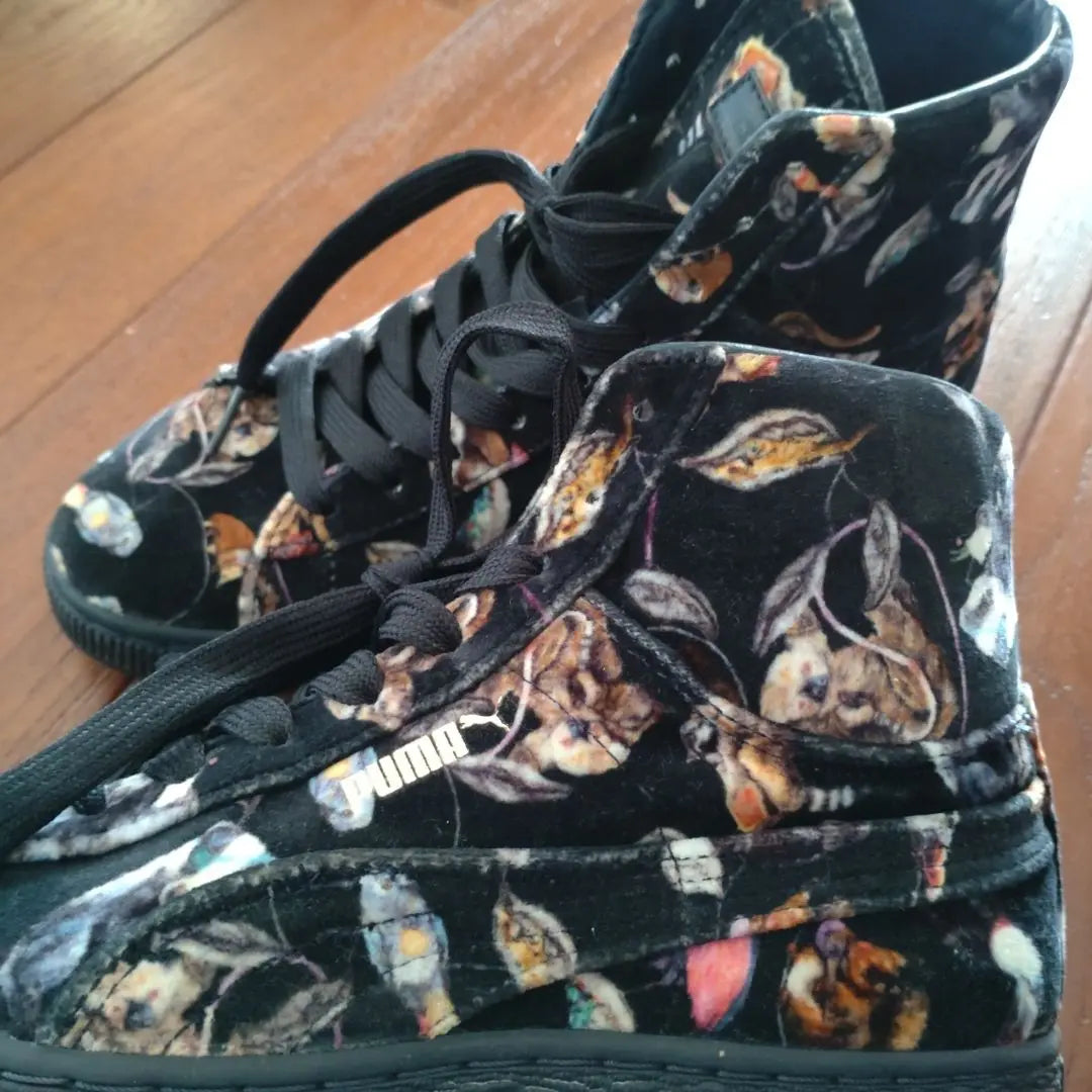 Puma suede floral sneakers