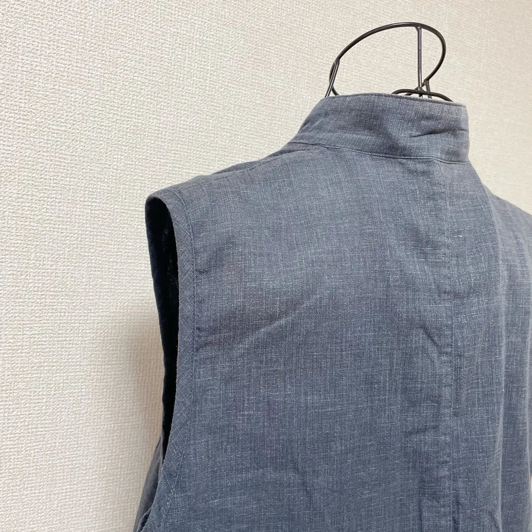 ♡Crocodile♡ Vest, waistcoat, zip-up, pocket, Showa retro, L