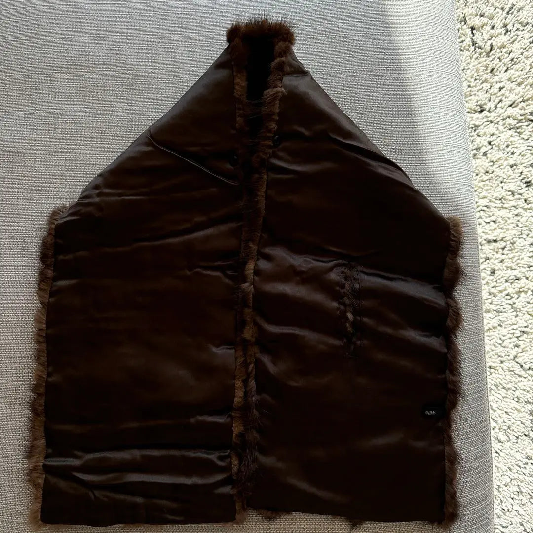 Unused, beautiful condition, mink, real fur shawl, dark brown