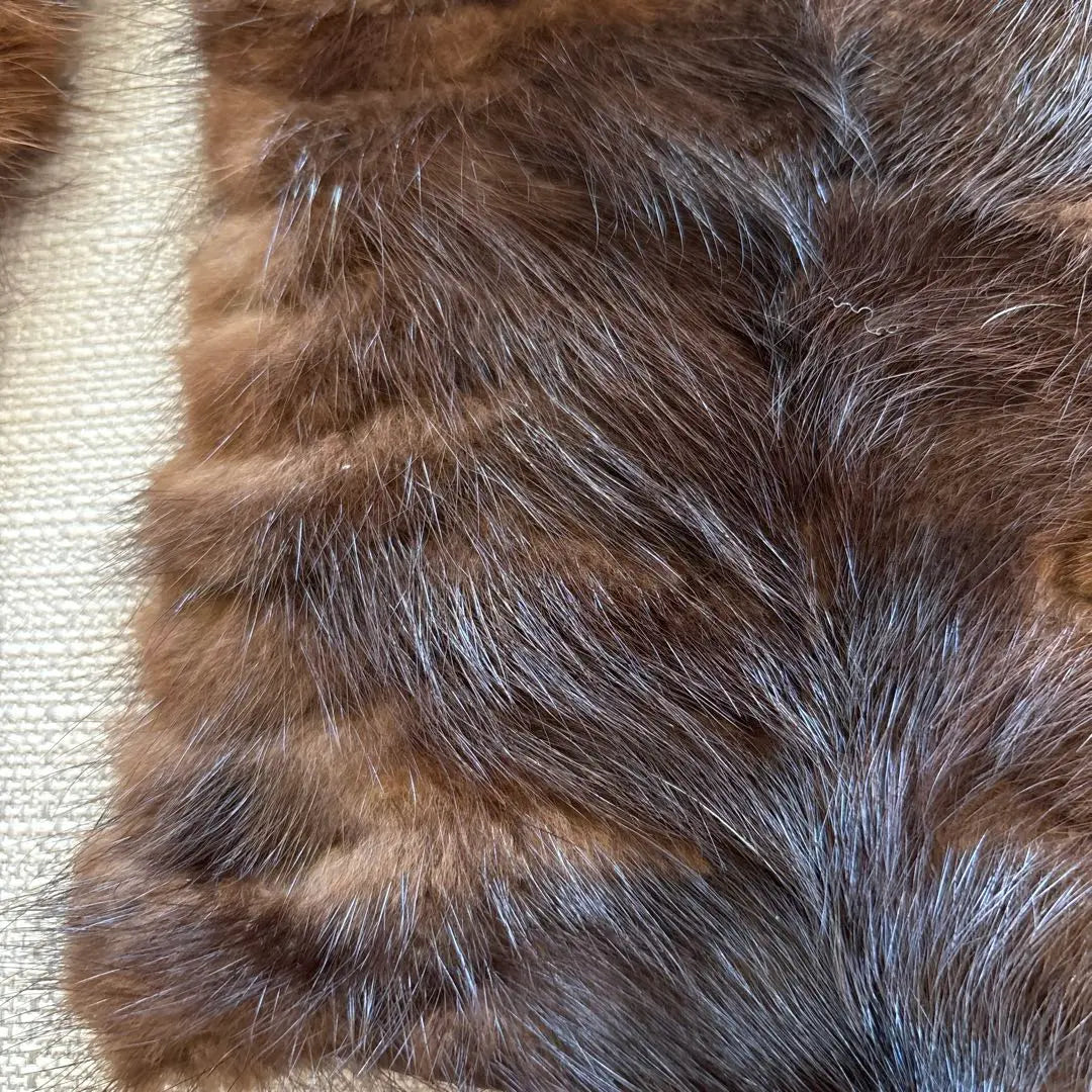 Unused, beautiful condition, mink, real fur shawl, dark brown