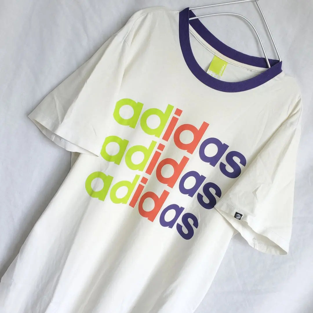 adidas adidas Neo big logo ringer short sleeve t-shirt loose dowel