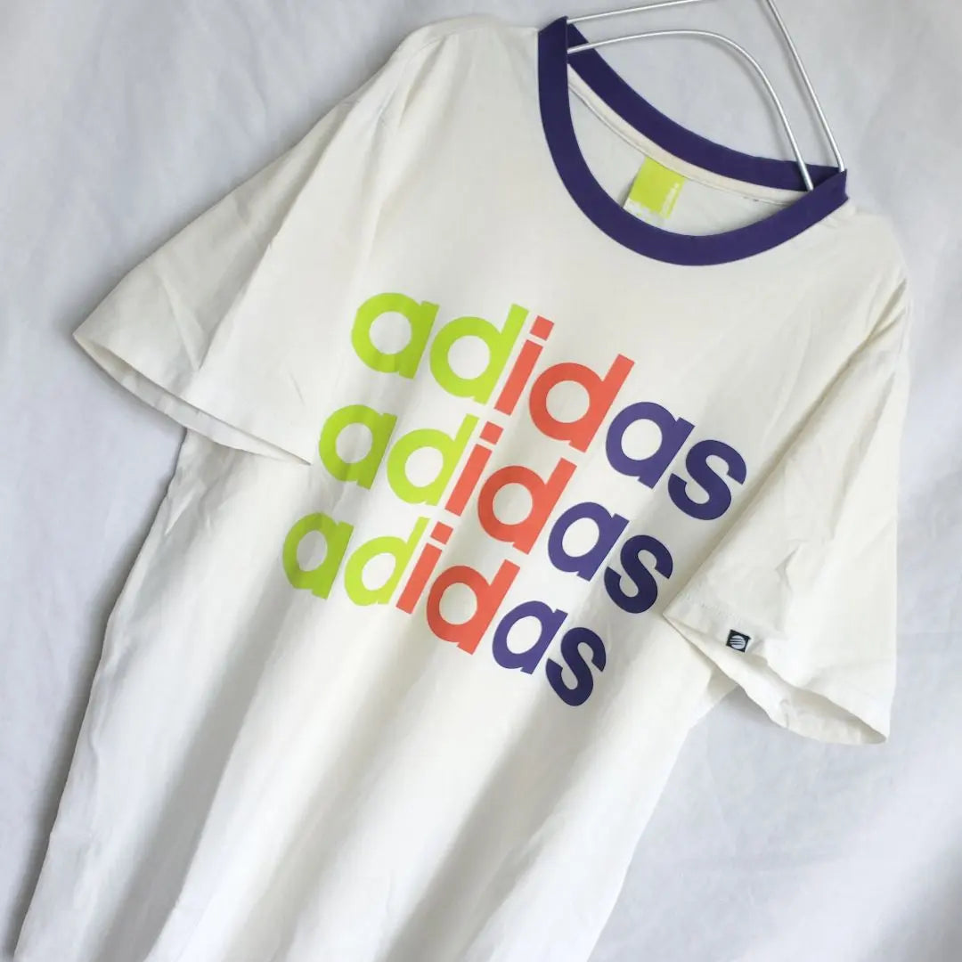 adidas adidas Neo big logo ringer short sleeve t-shirt loose dowel