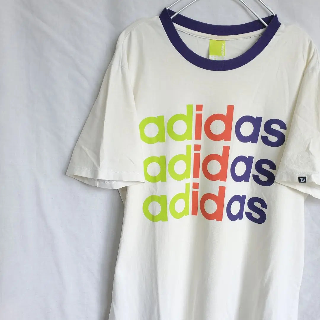 adidas adidas Neo big logo ringer short sleeve t-shirt loose dowel