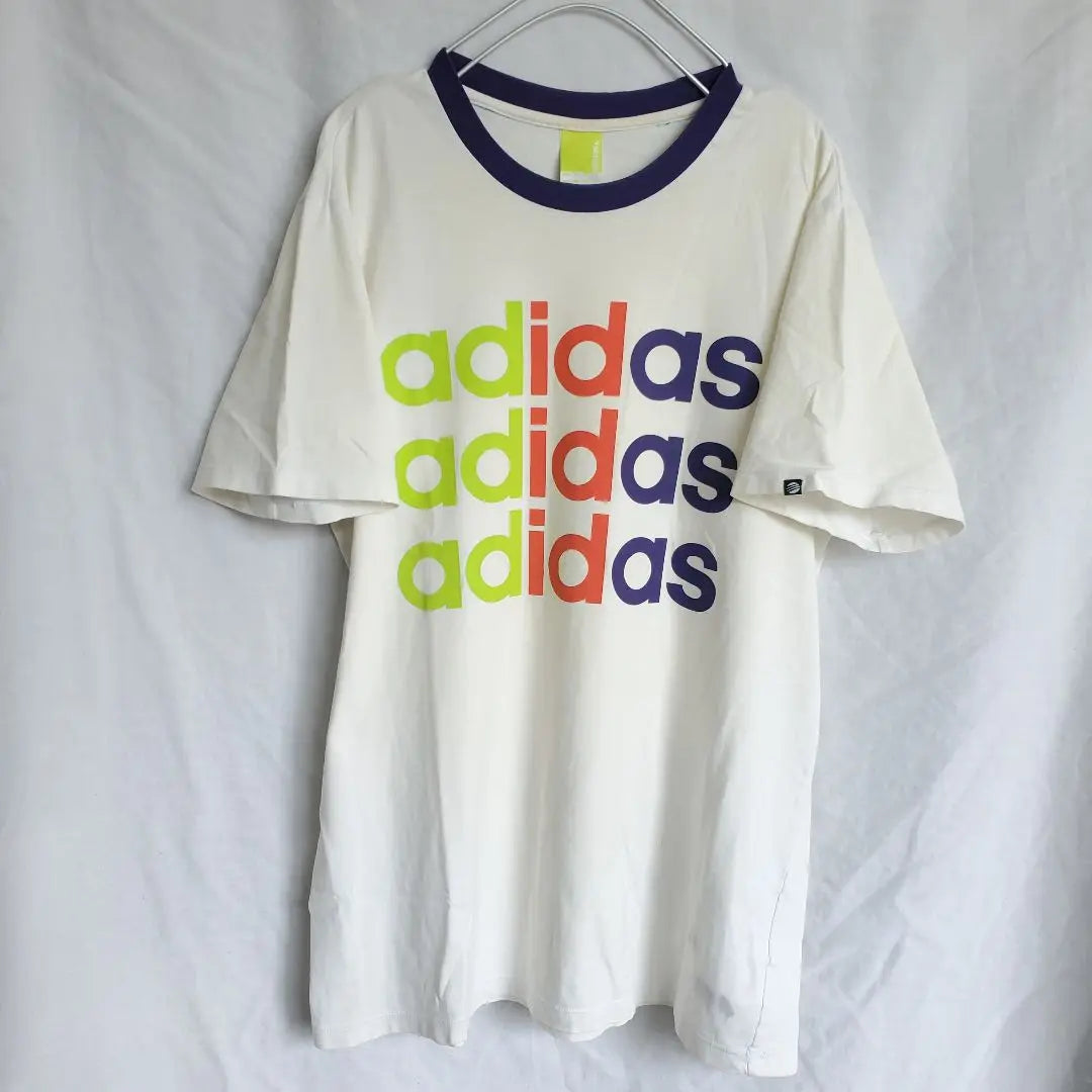 adidas adidas Neo big logo ringer short sleeve t-shirt loose dowel